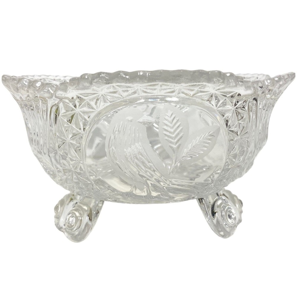 Hofbauer The Byrdes Collection Footed Candy Dish 7.5" Width-3 Toed Bottom